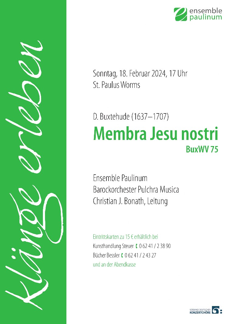 Buxtehude - Membra Jesu nostri - Sonntag 18. Februar 2024  17 Uhr