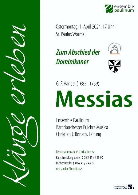 Händel - Messias - Ostermontag 1. April 2024  17 Uhr